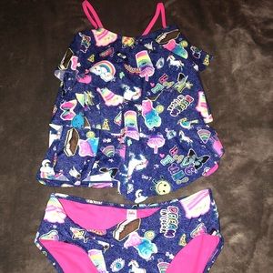 Brand new Justice two-piece kids bathing suit 12